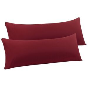 2pcs Body Pillow Case 110 Gsm Brushed Microfiber 20"x54" Burgundy